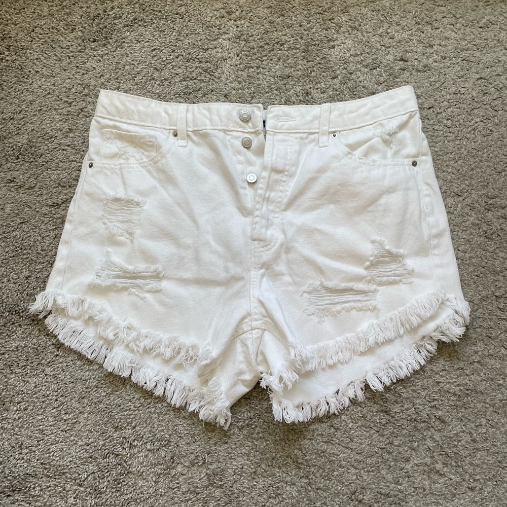 White Distressed Wild Fable Shorts